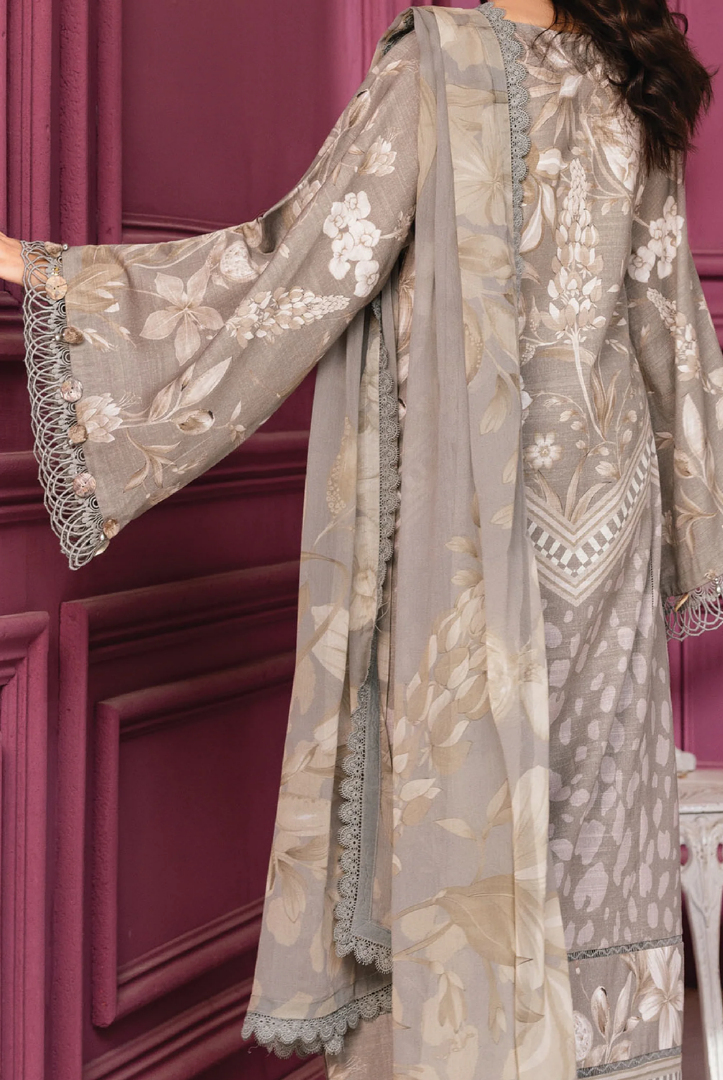 3 Piece Stitched INLAYS Digital Printed Khaddar M Basics By Maria B MB-CUS25-1101-A