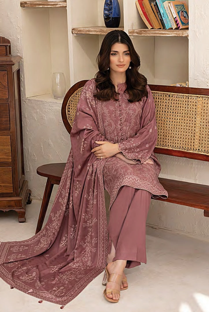 3 Piece Stitched Printed Suits Collection By Lakhany Pashmina - Copper Rose