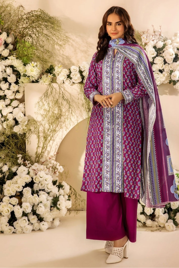 3 Piece Stitched Digital Printed Doria Cambric Suits From Safwa By Koka - 02