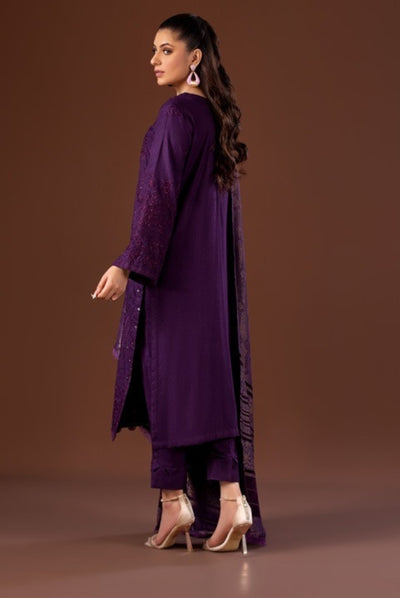 Tehzeeb By Riaz Arts Embroidered Leather Peach With Velvet Shawl Suits Collection - 02