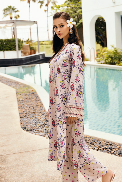 2 Piece Stitched Embroidered Cambric Lawn Suit From Minsk By Esra - 02