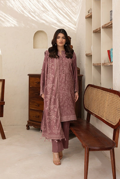 3 Piece Stitched Printed Suits Collection By Lakhany Pashmina - Copper Rose