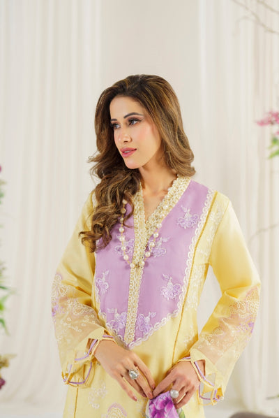 3 Piece Stitched Luxury Lawn Suit | Pretty In Pink Vol'2 By Asifa & Nabeel - Versaila