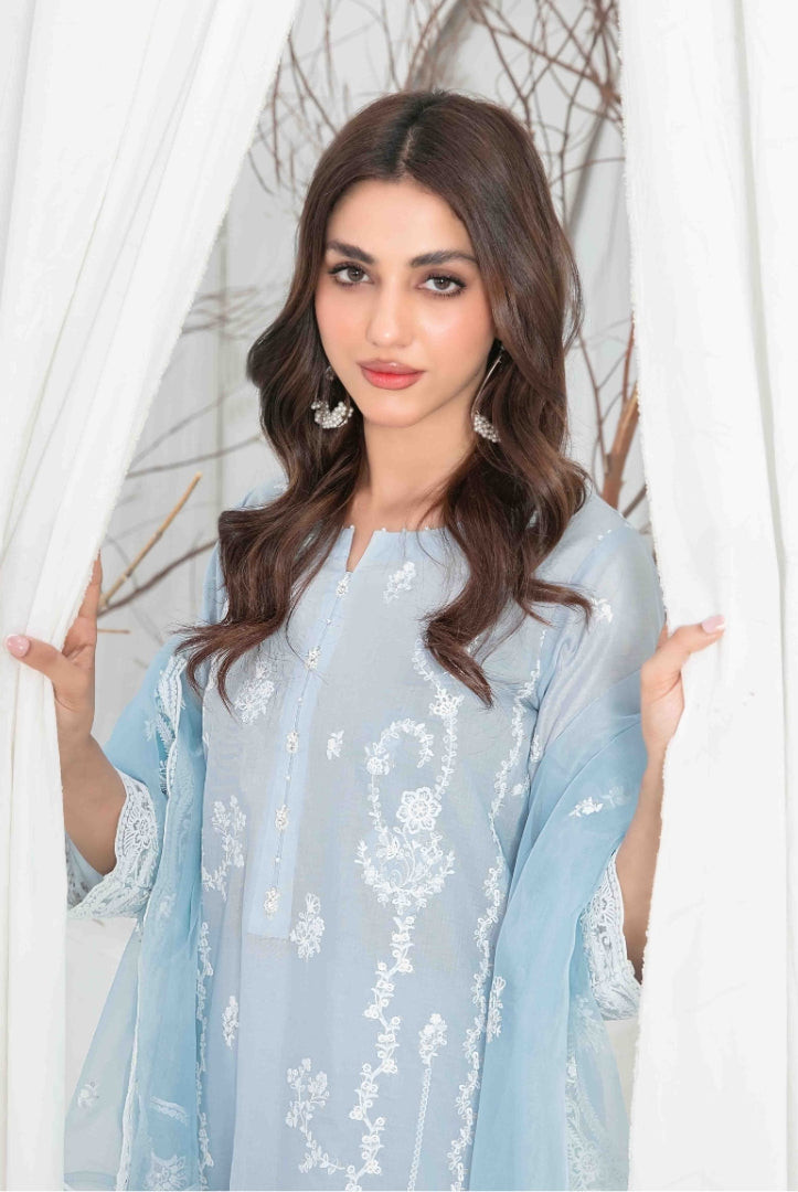 3 Piece Stitched Fancy Embroidered Lawn Suit From Aeni By Tawakkal - 02