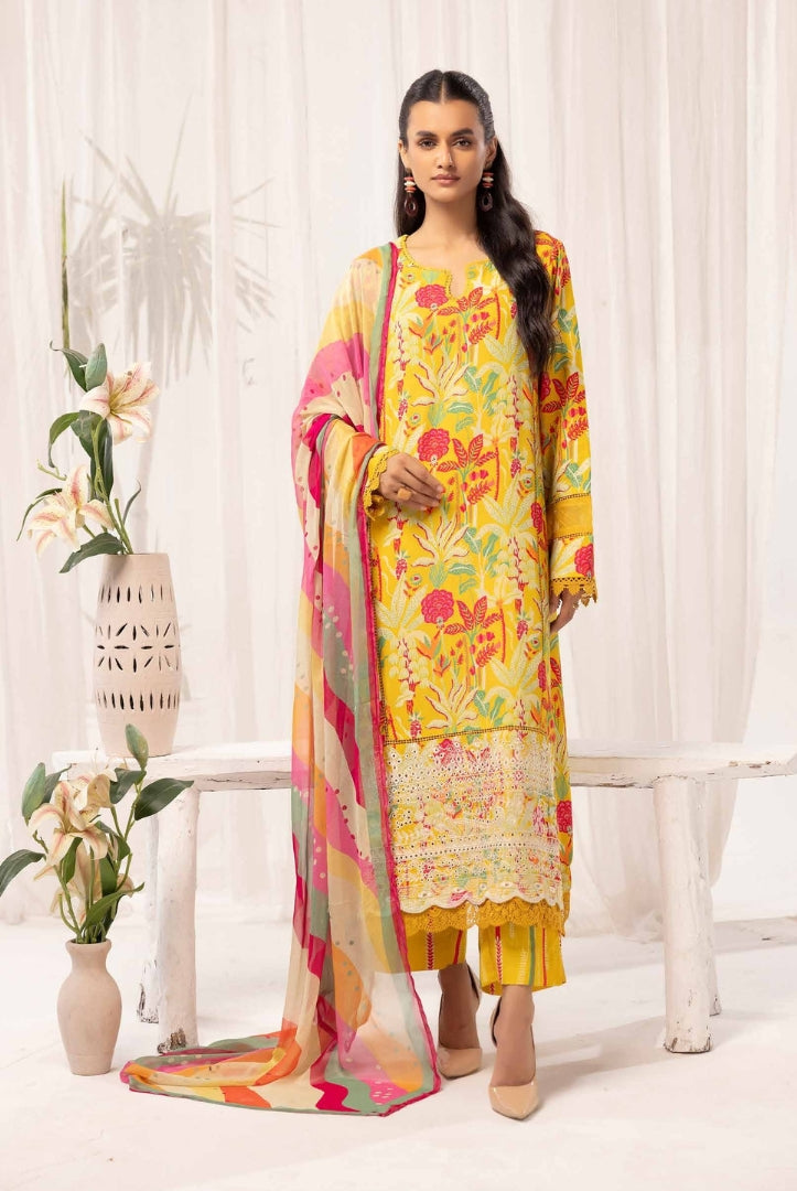 3 Piece Stitched Embroidered Digital Printed Suits Collection From Abeera By Johra - 02