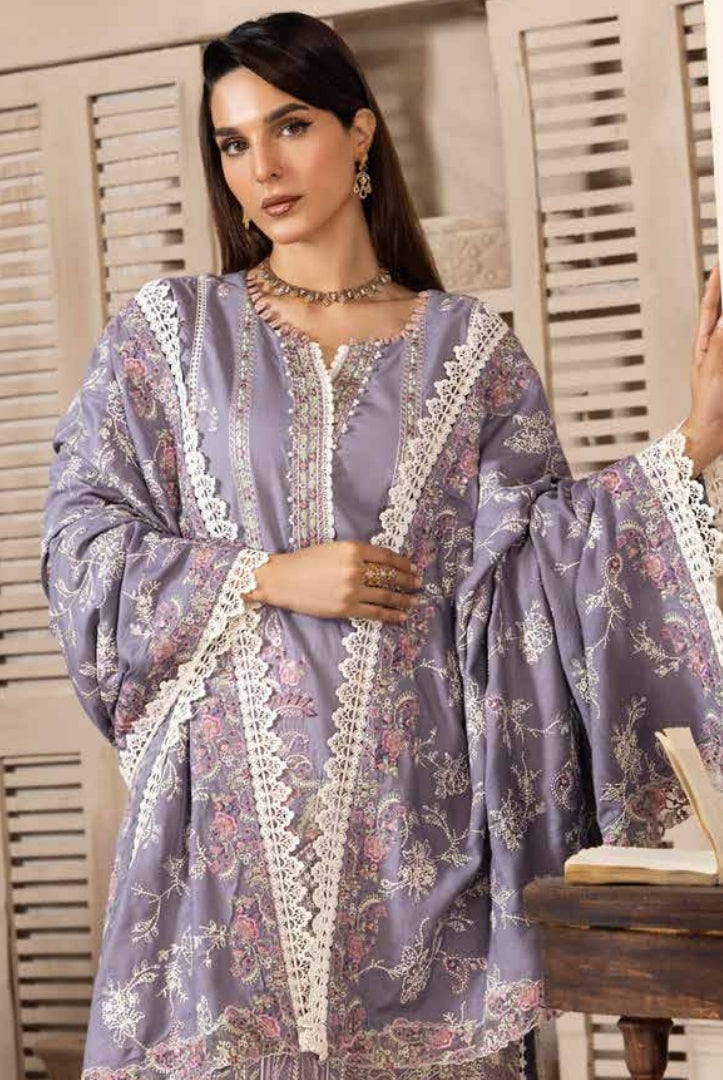 3 Piece Stitched Luxury Embroidered Winter Collection By Eshaisha - 02