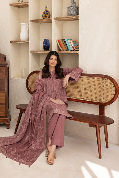 3 Piece Stitched Printed Suits Collection By Lakhany Pashmina - Copper Rose