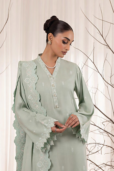 3 Piece Stitched Embroidered Cashmi Wool With Lakhany Winter Embriodered Shawl collection 02