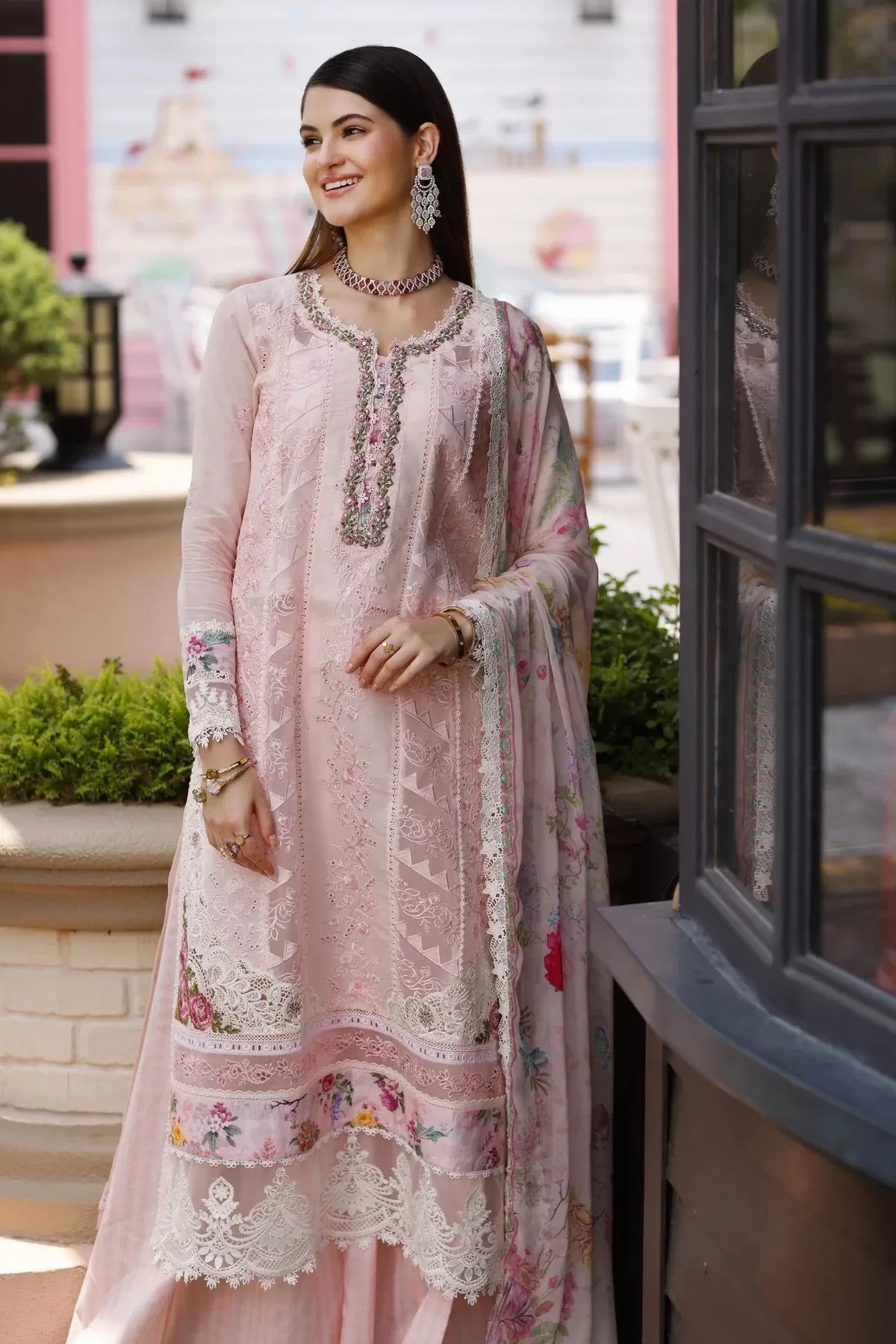 Noor By Sadia Asad Handwork Schiffli Laserkari '23 3 Piece Stitched Suit - Sial