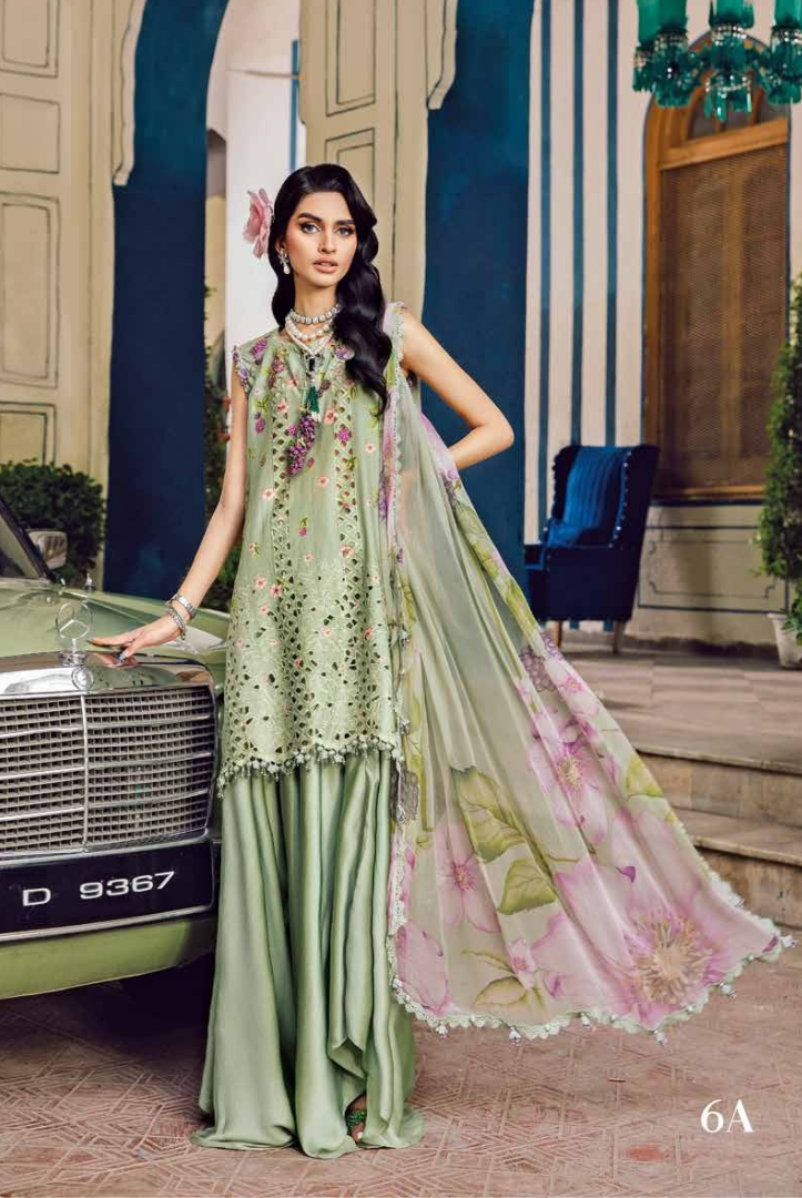 3 Piece Stitched Embroidered Linen Rani Mahal by Maria B M prints Fall Edit'25 Winter Collection MB25FE-6A