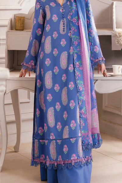 3 Piece Stitched INLAYS Digital Printed  Linen M Basics By Maria B MB-CUS25-1110-B