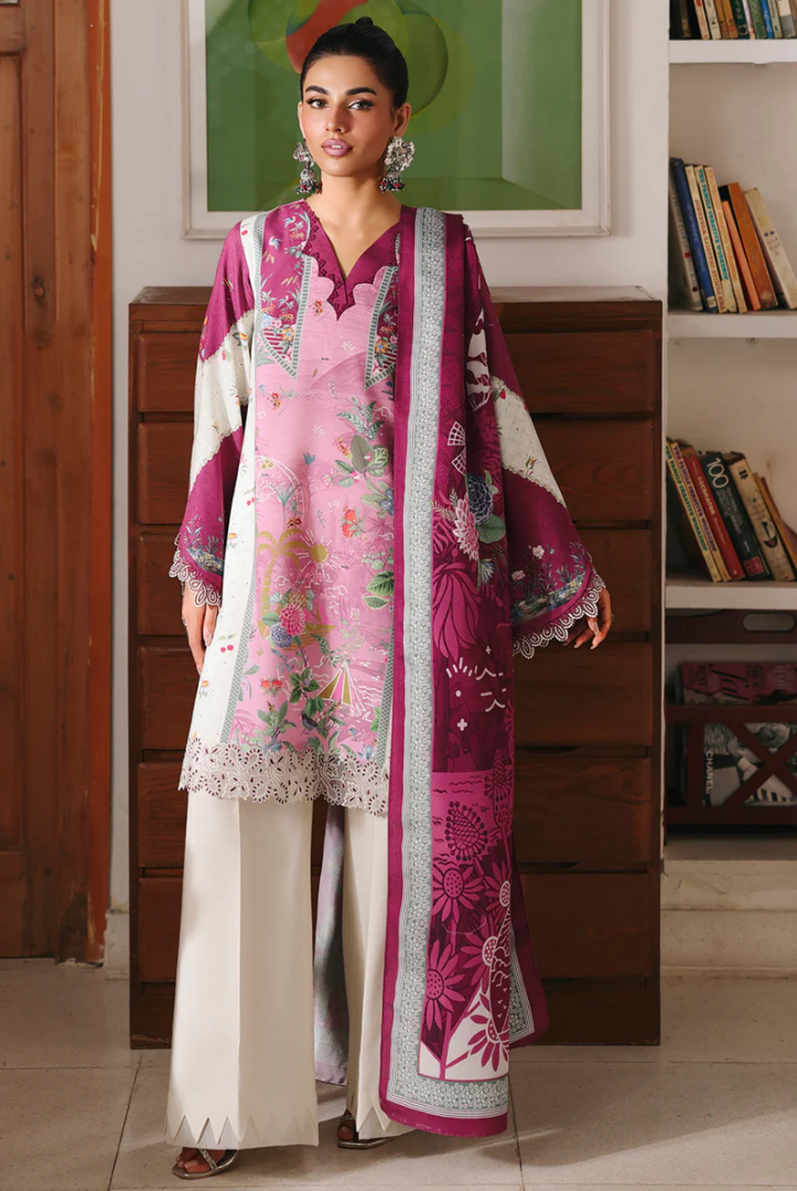 3 Piece Stitched Qalamkar Qprint'25 QW #10 (B) KENNA