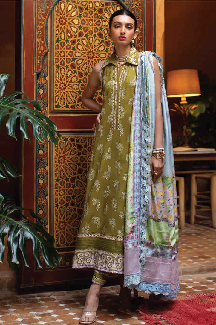 3Piece Stitched Suit By Farah Talib - ASNI OLIVE
