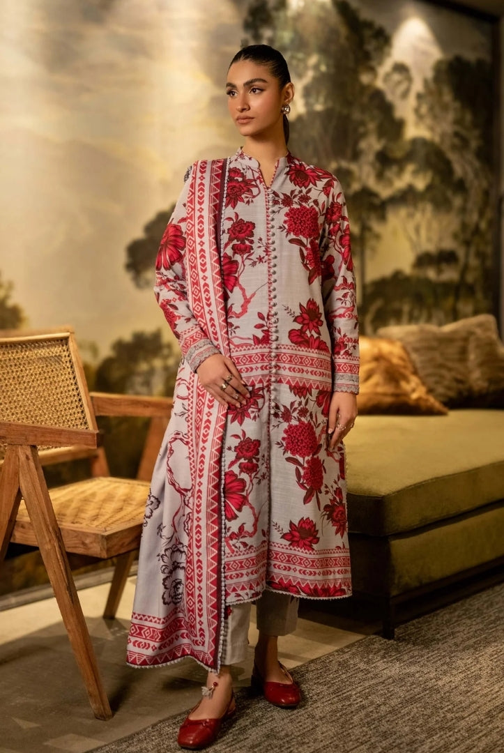 3 Piece Stitched Printed Khaddar Suit From M.Basics By Maria.B Collection - 22