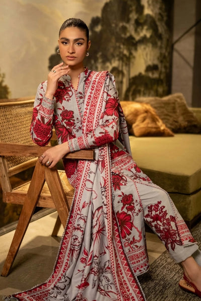 3 Piece Stitched Printed Khaddar Suit From M.Basics By Maria.B Collection - 22