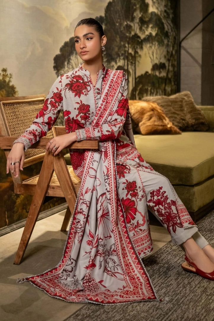 3 Piece Stitched Printed Khaddar Suit From M.Basics By Maria.B Collection - 22