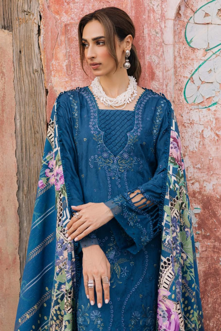 3 Piece Stitched Maya by Nureh Embroidered Self Linen Jacquard NU25MYA - NW-102