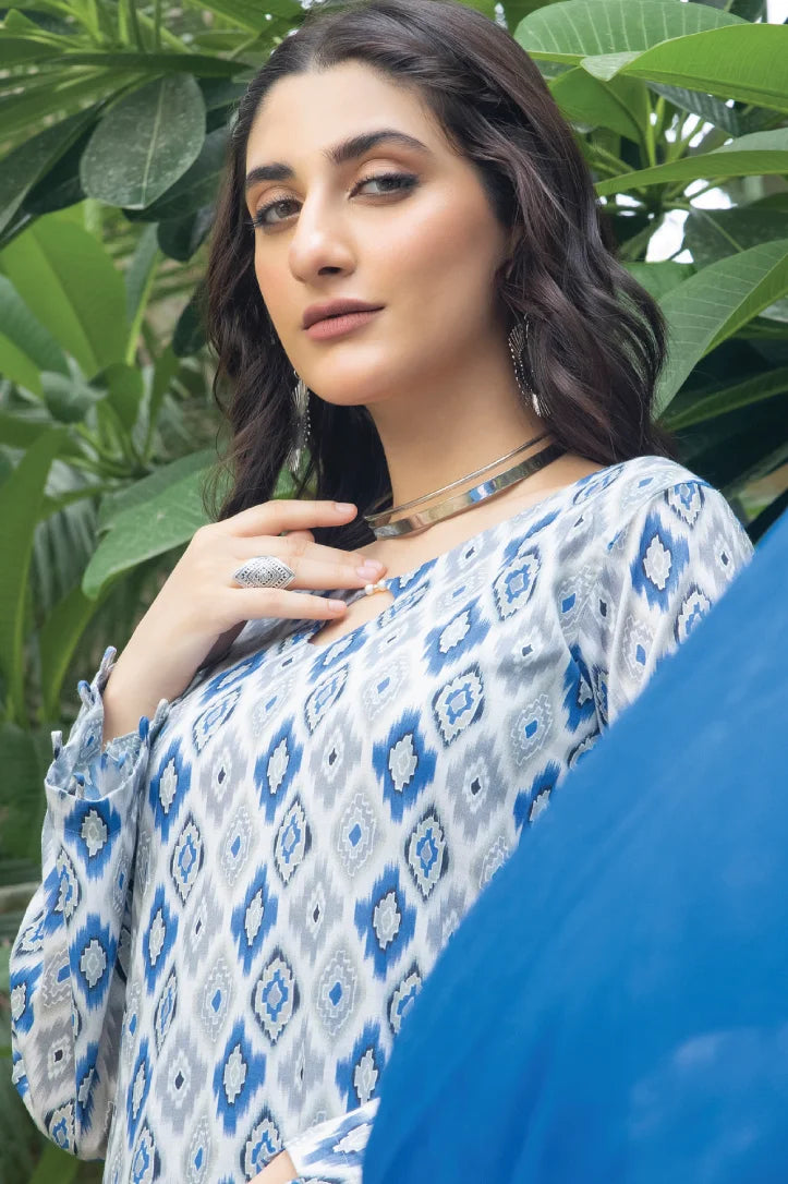 Identic Seperates Chiffon 3 Piece Stitched Suit - 05