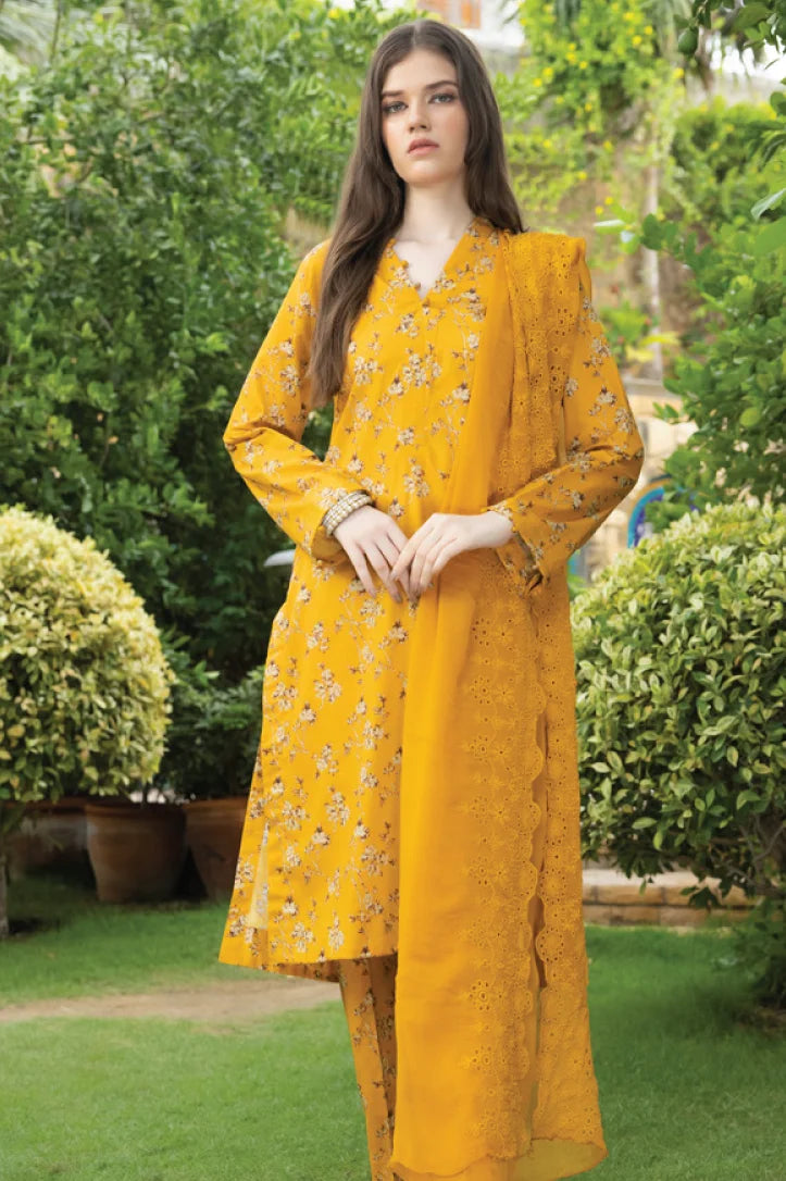 Identic Seperates Chiffon 3 Piece Stitched Suit - 04