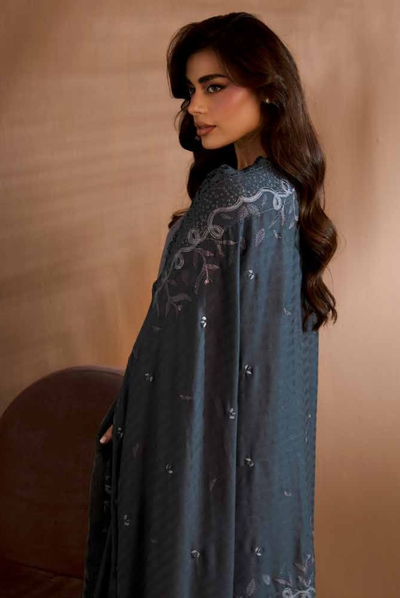 3 Piece Unstitched Embroidered Herringbone Winter Shawl by Sobia Nazir WS25-Design - 5 B