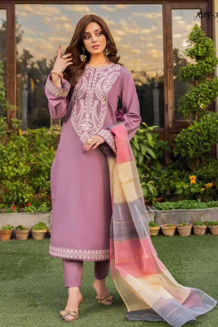 2 Piece Stitched Festive Pret Suit By Asim Jofa -  Grape Purple