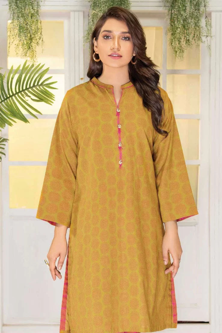 Limelight Cambric Printed 2PC Suit - Yellow & Pink