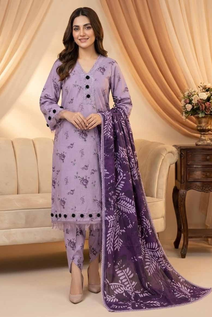 3 Piece Unstitched Wool shawl Embroidered Khaas by Johra JW-611