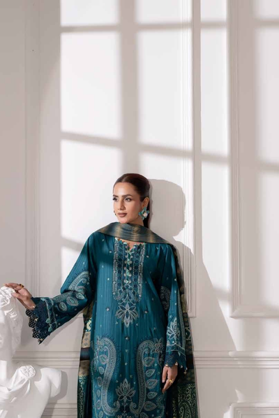 3 Piece Unstitched Embroidered Jacquard Shaw Ameeli by Johra JW -738