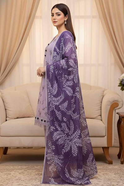 3 Piece Unstitched Wool shawl Embroidered Khaas by Johra JW-611