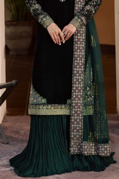 3 Piece Unstitched Velvet Embroidered Maya by Nurèh Wedding Edit Vol-II NU25MV NW-115