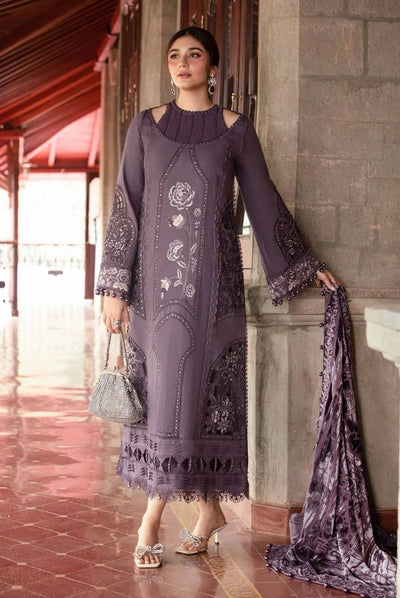3 Piece Stitched Embroidered Linen Suit From Maria.B Winter Luxe'24 Collection - 03