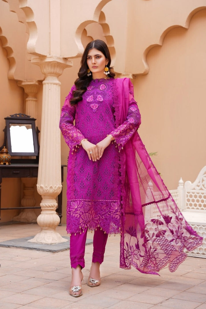 Qaus-e-Qaza 3 Piece Stitched Luxury Eid Lawn'24 Suit - ROOH