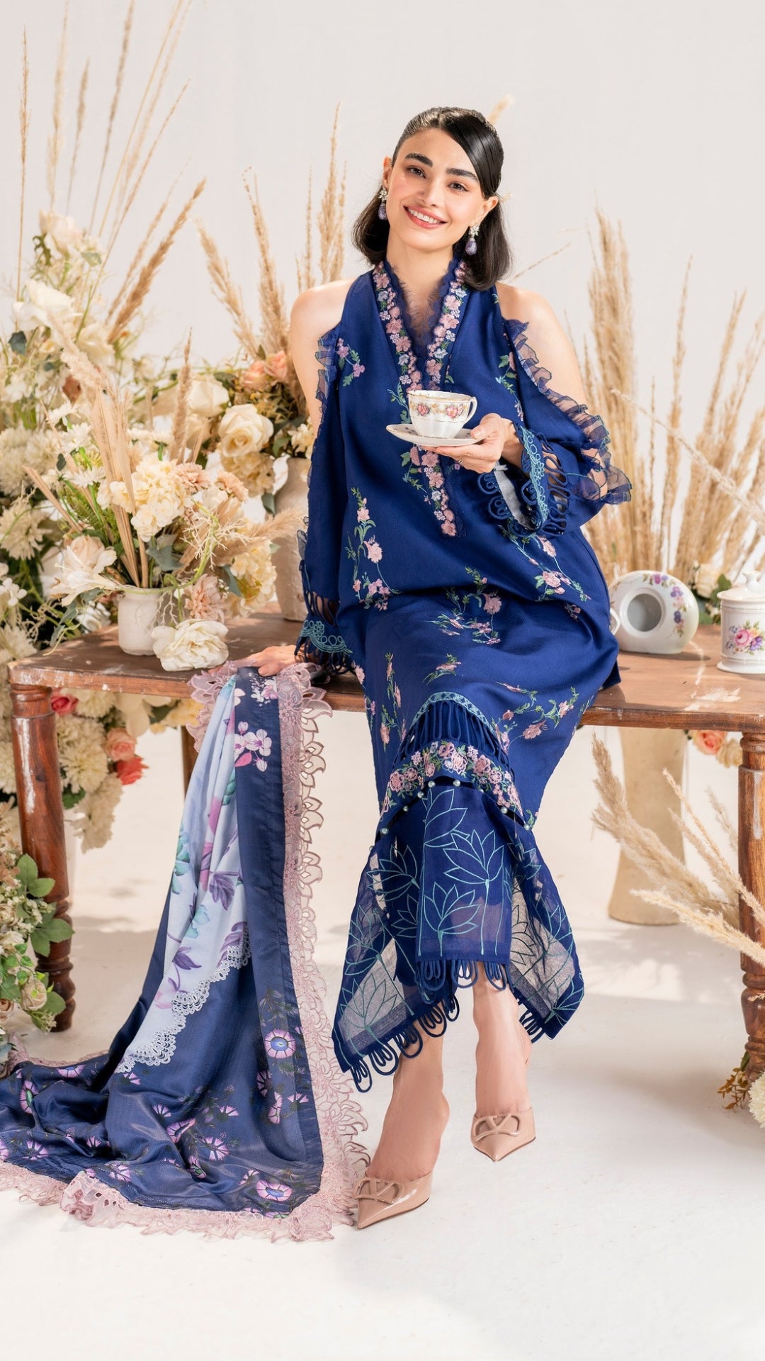 3 Piece Stitched Embroidered Digital Printed Suit | Winter Meraki'24 Vol'1 By Asifa & Nabeel - Frostbite