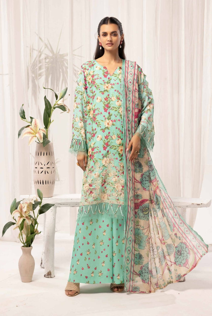 3 Piece Stitched Embroidered Digital Printed Suits Collection From Abeera By Johra - 03