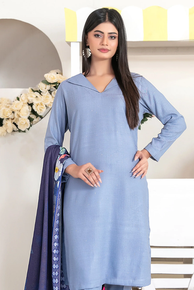 3 Piece Stitched Fancy Printed Leather Peach Laila by Tawakkal  Winter Collection D-4715