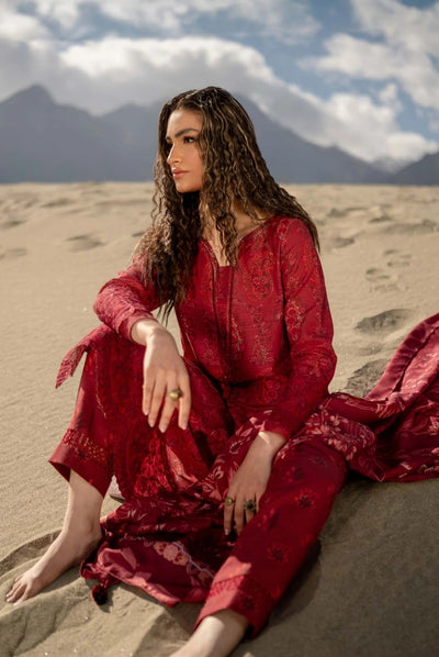 3 Piece Stitched Printed Khaddar Suit From M.Basics By Maria.B Collection - 03