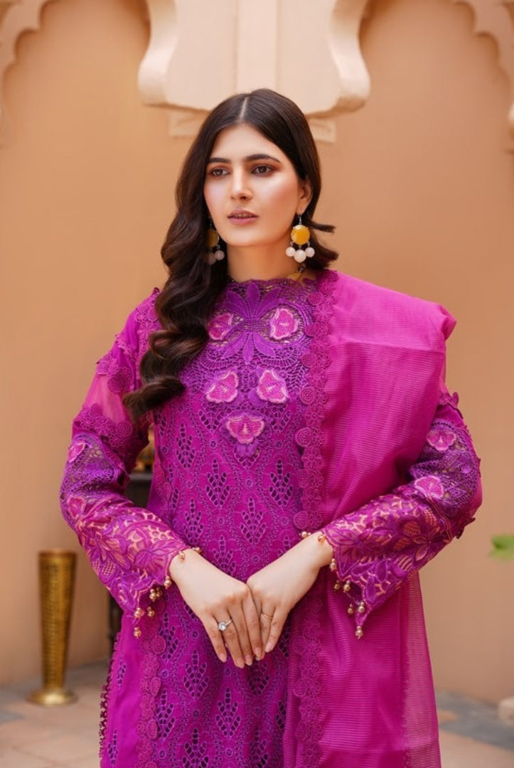 Qaus-e-Qaza 3 Piece Stitched Luxury Eid Lawn'24 Suit - ROOH