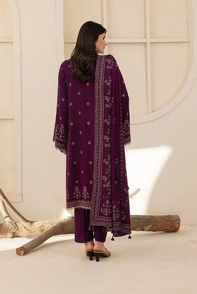 3 Piece Stitched Printed Suits Collection By Lakhany Pashmina - Plum