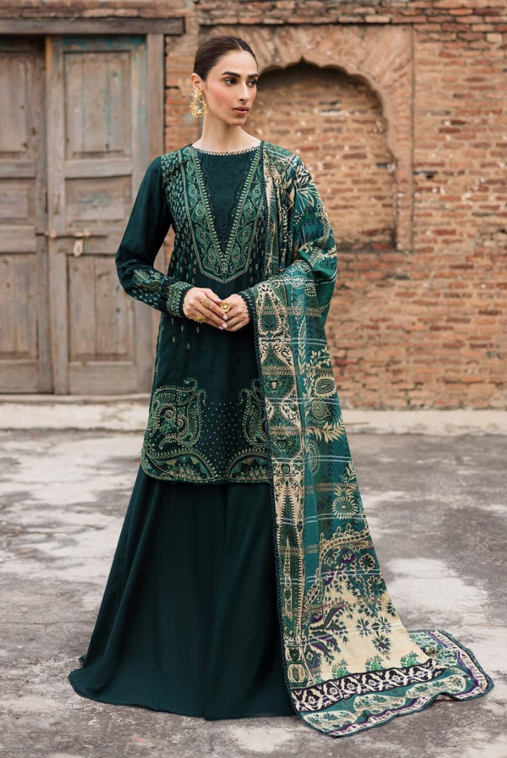 3 Piece Stitched Maya by Nureh Embroidered Self Linen Jacquard NU25MYA - NW-103