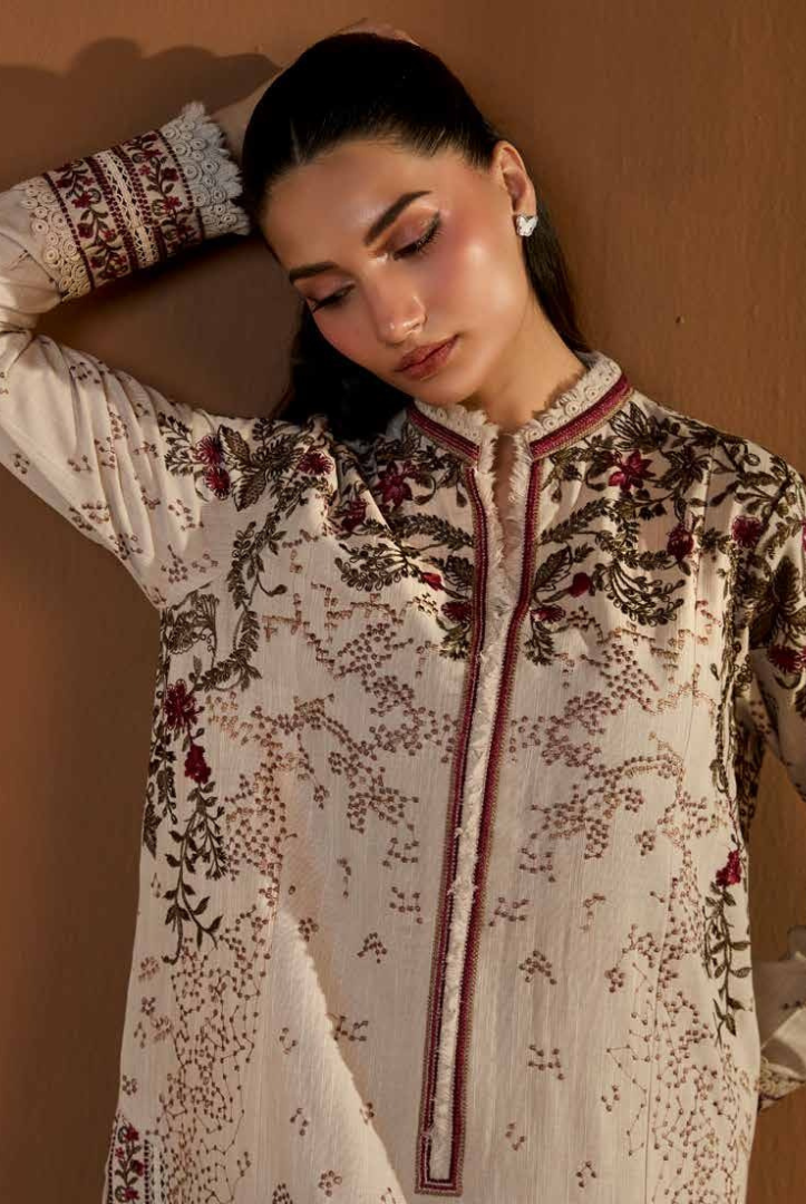 3 Piece Unstitched Embroidered Herringbone Winter Shawl by Sobia Nazir WS25-Design - 6 A