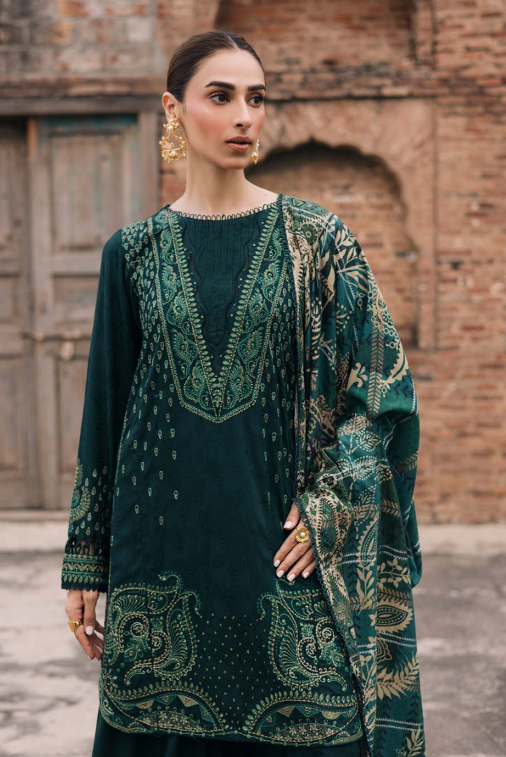 3 Piece Stitched Maya by Nureh Embroidered Self Linen Jacquard NU25MYA - NW-103