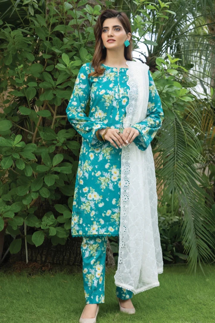 Identic Seperates Chiffon 3 Piece Stitched Suit - 13