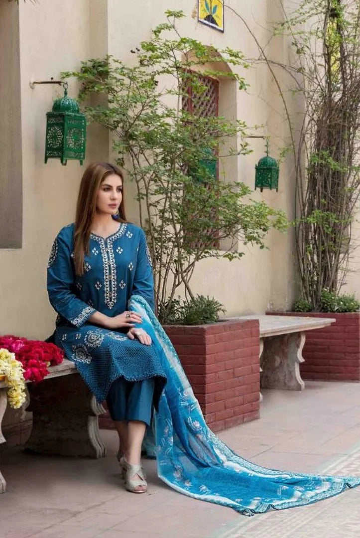3 Piece Stitched Embroidered Jacquard Lawn Suit From Tawakkal Tradition of Love - 01