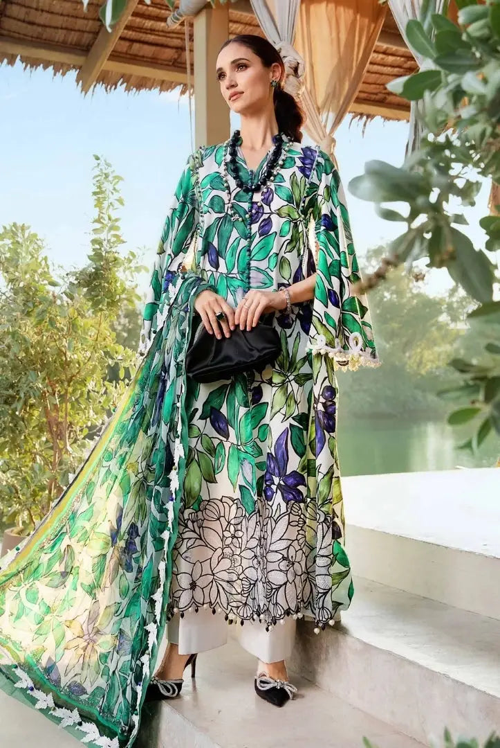 3 Piece Stitched Printed Lawn Suit From Maria.B M.Prints Spring Summer'25 Collection - 23