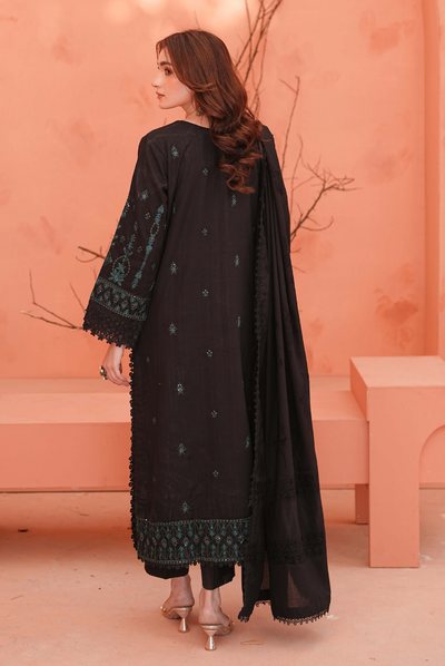 3 Piece Unstitched Embroidered Velvet Jacquard Dhanak Shawl Vihana by Johra JW/ 579