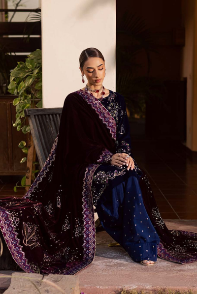 3 Piece Unstitched Velvet Embroidered Maya by Nurèh Wedding Edit Vol-II NU25MV NW-116