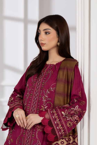 3 Piece Unstitched Embroidered Jacquard Shaw Ameeli by Johra JW -739