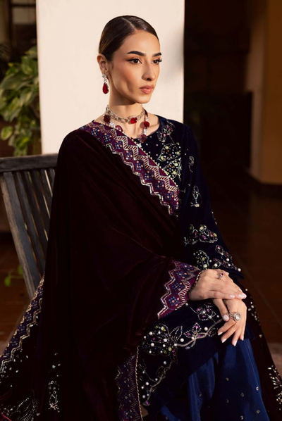 3 Piece Unstitched Velvet Embroidered Maya by Nurèh Wedding Edit Vol-II NU25MV NW-116