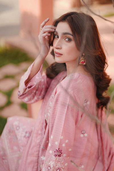 3 Piece Unstitched Embroidered jackquard velvet shawl Hoorish by Johra JW/ 591