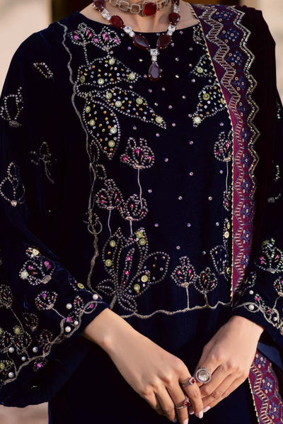 3 Piece Unstitched Velvet Embroidered Maya by Nurèh Wedding Edit Vol-II NU25MV NW-116